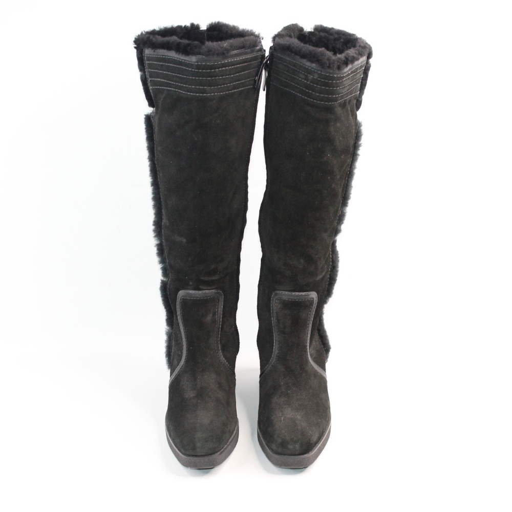 Cole Haan Black Faux Fur Lined Tall Knee Boots #137 - Picture 2 of 8